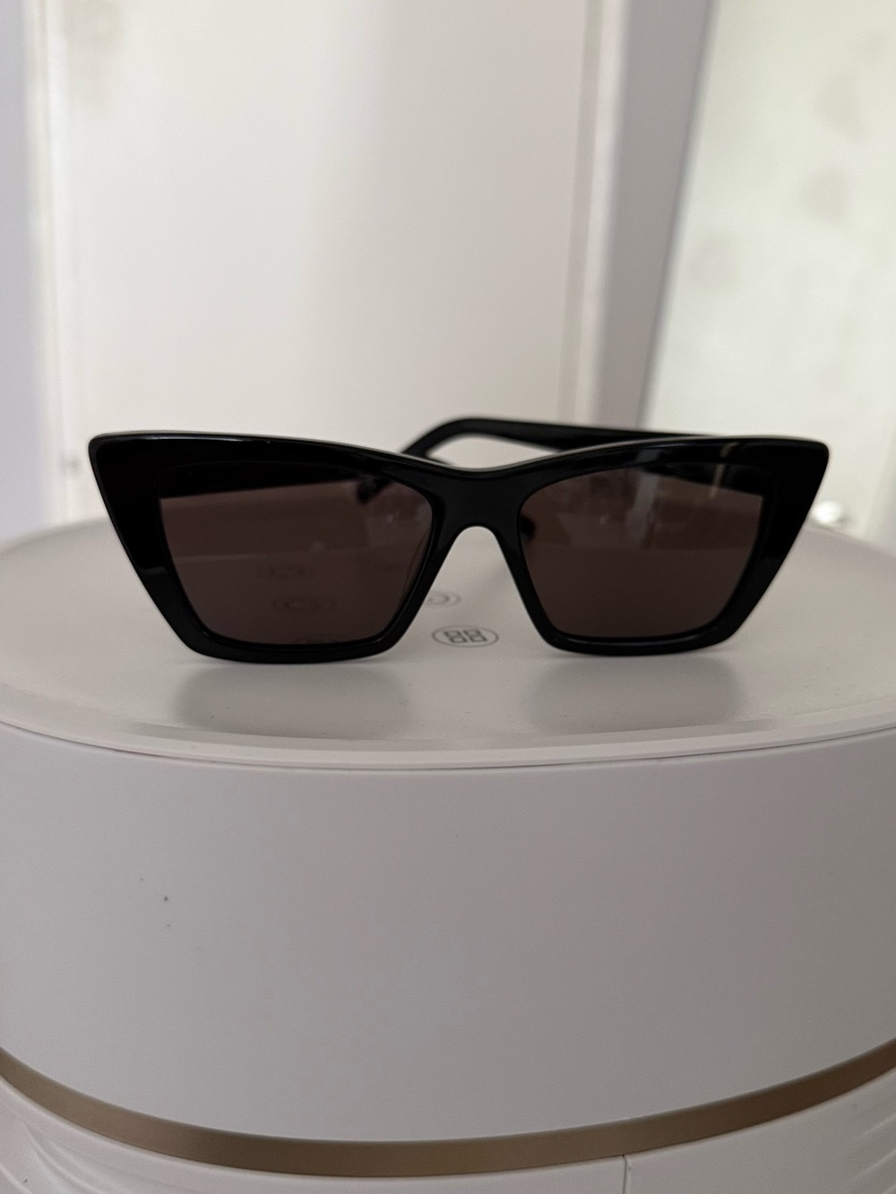 Saint Laurent Black Cat-Eye Sunglasses with Tinted Lenses
